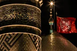 عکسی زیبا از گنبد و مناره طلایی حضرت عباس در شب