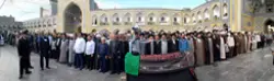اقامه نماز بر پیکر سید محمد محسن طهرانی در حرم امام رضا